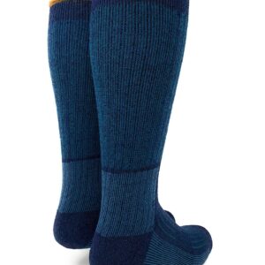 WARRIOR ALPACA SOCKS - Heavy-Duty Terry Lined Endurance Alpaca Socks (Lakeside Blue/Gold, Medium)