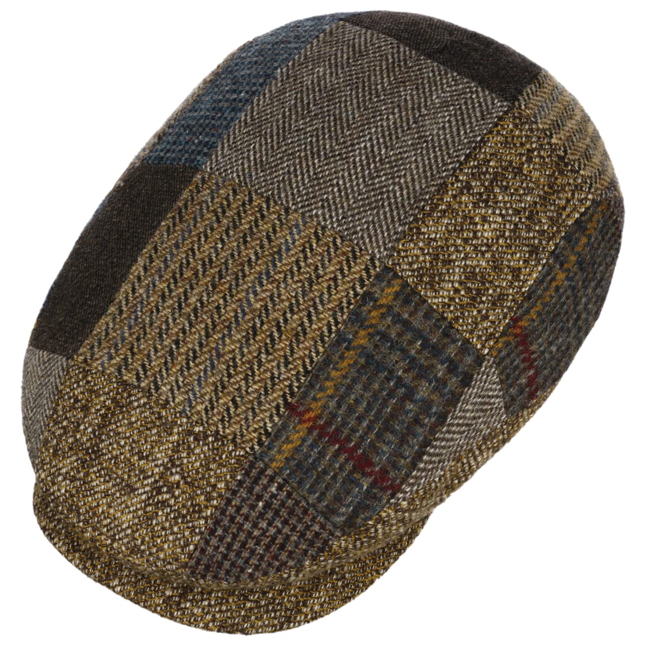 Stetson Mandeo Driver Patchwork Flat Cap Men Beige-Brown 7 1/4-7 3/8