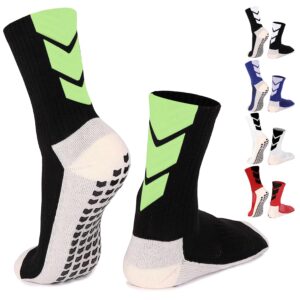 qcwqmyl men grip socks soccer athletic training green socks gripper soccer socks pilates non-slip slipper socks 1 pairs