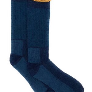 WARRIOR ALPACA SOCKS - Heavy-Duty Terry Lined Endurance Alpaca Socks (Lakeside Blue/Gold, Medium)