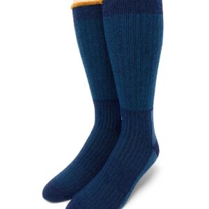 WARRIOR ALPACA SOCKS - Heavy-Duty Terry Lined Endurance Alpaca Socks (Lakeside Blue/Gold, Medium)