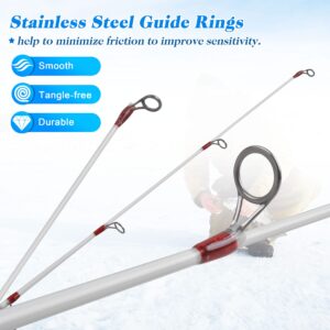 Ice Fishing Rod, 23" Ultralight Ice Spinning Rods Sensitive Ice Fishing Pole Winter Ice Fishing Gear for Walleye Perch Panfish Bluegill