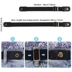 Lusofie 2pcs No Buckle Belt Women，Belt Elastic Comfortable Invisible Belt for Jeans