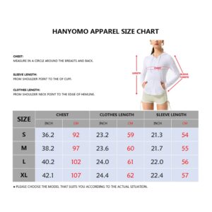 Hanyomo Women's Long Sleeve UPF 50+ Sun Protection Jacket Hooded Fitness Shirt with Pockets Yoga Full Zip Athletic Grey M