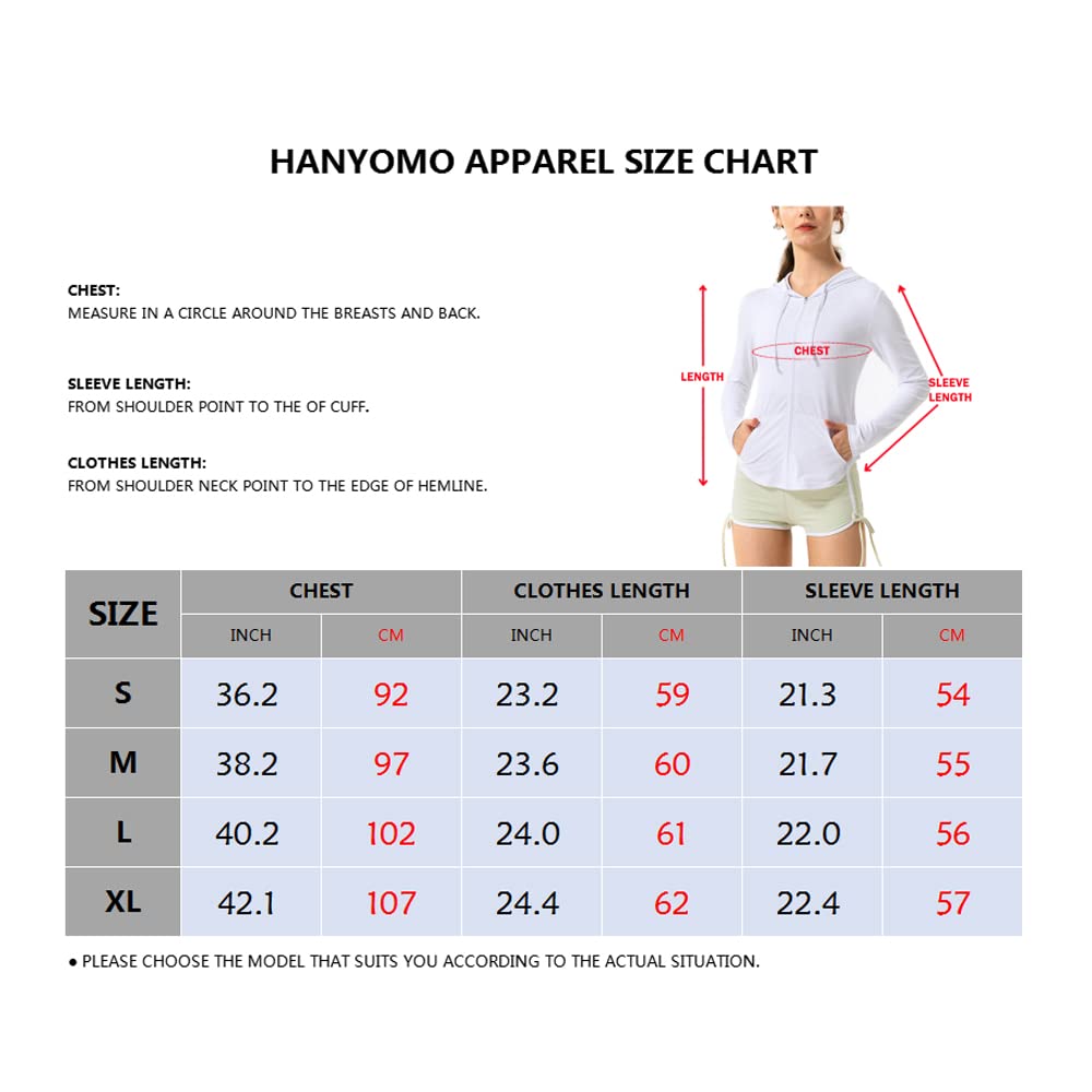 Hanyomo Women's Long Sleeve UPF 50+ Sun Protection Jacket Hooded Fitness Shirt with Pockets Yoga Full Zip Athletic Grey M