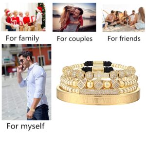 HYHONEY Gold Bracelets For Men Gold Bracelets For Women Mens Bracelet Beaded Bracelets Zircon Cross Bracelet For Men Women Stainless Steel Cuff Bangle Gold Cuff Bracelets For Women