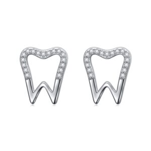 925 sterling silver dainty tooth stud earrings for women gifts jewelry