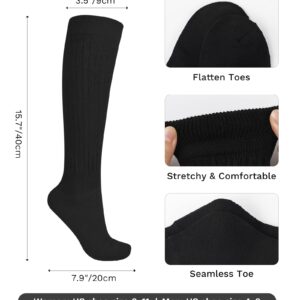 JOCMIC Slouch Socks for Woman 3 Pairs Women Scrunch Socks Extra Long Knee High Slouchy Socks Size 6-11 black