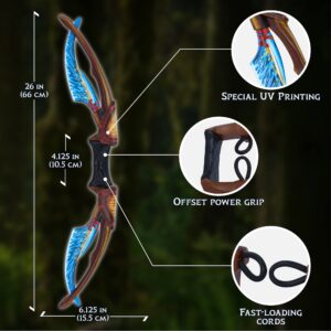 Zing Avatar Neytiri's Ceremonial Bow Pack - 1 Bow and 3 Zonic Whistle Arrows, Officially Licensed Role-Play Bow, Shoots Safe Arrows Over 160ft, Long Range Outdoor Play, Age 14 and Up