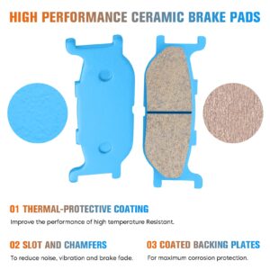 Youxmoto Ceramic Brake Pads Fit For YAMAHA SR400 / XJ400 / YP400 / XV535 Virago/XVS 650 V Star/XVS 950 Bolt, Front Brake Pad Fit For Yamaha XVS1300 Royal Star / XV1600 Road Star Midnight 2005-2020