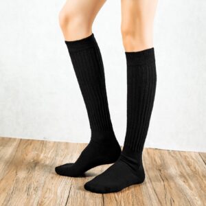 JOCMIC Slouch Socks for Woman 3 Pairs Women Scrunch Socks Extra Long Knee High Slouchy Socks Size 6-11 black