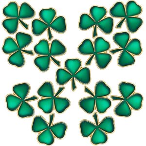 MTLEE 100 Pcs St. Patrick's Day Pin Shamrock Lapel Pins Bulk Lucky 3 Leaf Clover Enamel Tie Brooches for Women Men Kids