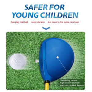 PGM Children's Golf Club Set - Can Hit Real Balls, Includes Wood, Iron, and Putter Clubs, Great for Beginner Boys and Girls, Instructional Training Set