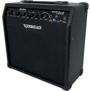 Rockville G-AMP 30 Watt Guitar Combo Amplifier Amp w/Bluetooth+Footswitch+Mic