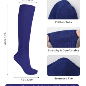 JOCMIC Slouch Socks for Woman 3 Pairs Women Scrunch Socks Extra Long Knee High Slouchy Socks Size 6-11 dark purple+wine red+dark blue