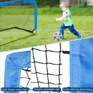 Soccer Goals for Backyard Set, Portable Kids Toddler Soccer Goal 2 of 4' x 3', Pop Up Soccer Net Soccer Training Equipment with Size 4 Soccer Ball, Carry Bag, Youth Games, Sports, Outdoor Play