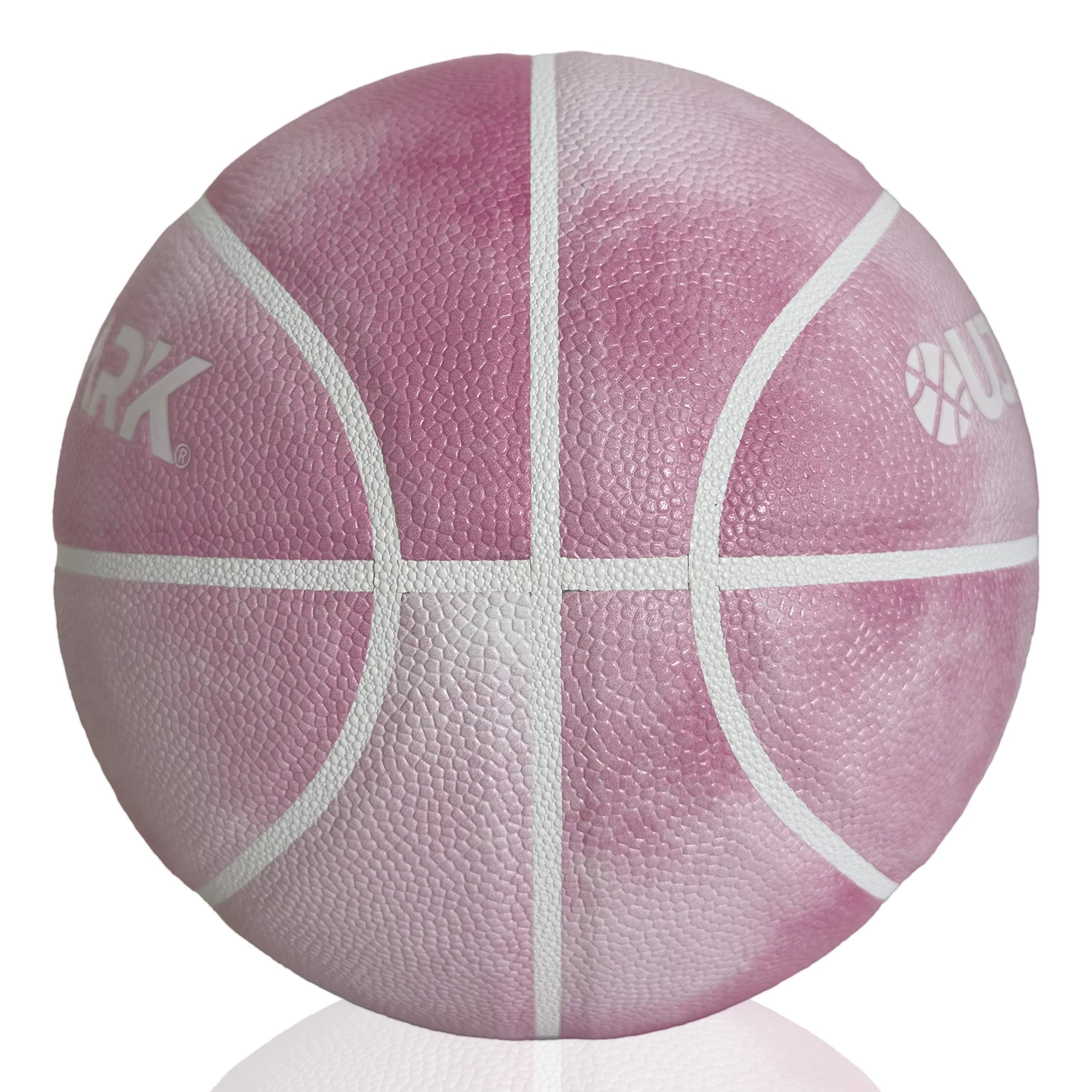 OujiuShark Official Size 5 Basketball, 27.5" Basketball for Age 8-11, Pink Youth Basketball TPU Leather Indoor Outdoor with Net Needle (Without Pump)