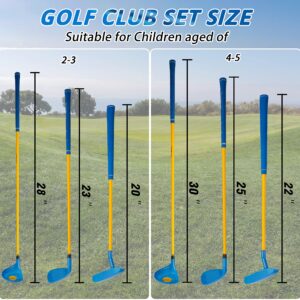 PGM Children's Golf Club Set - Can Hit Real Balls, Includes Wood, Iron, and Putter Clubs, Great for Beginner Boys and Girls, Instructional Training Set