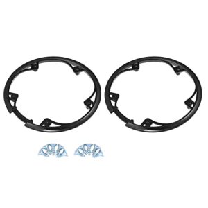 x autohaux 2pcs 48 teeth 10cm 5 holes bicycle bike crankset chain wheel cover protection chain wheel protective cover black