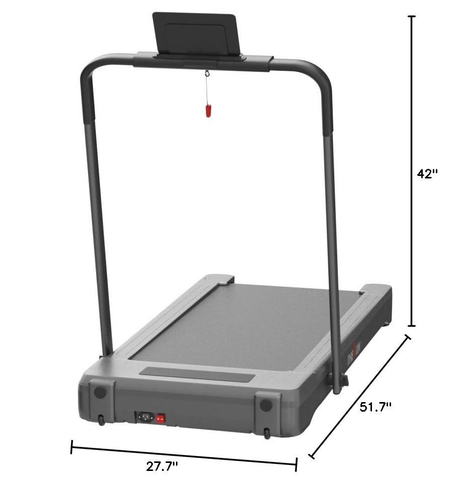THERUN Under Desk Treadmill, Folding 2 in 1 Treadmill 265 lb Capacity 3.0 HP 18.13 Inch Widen Running Belt Walking Pad with APP Control, Remote Control for Home, Office (Silver-Gray)