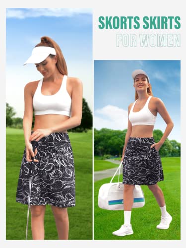 Kimmery Skorts Skirts for Women with Pockets Womens Golf Skirts for Women High Waisted Summer Flowy Skirts for Women Floral L