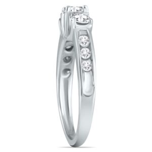 1 Carat TW Diamond Three Stone Ring in 10K White Gold