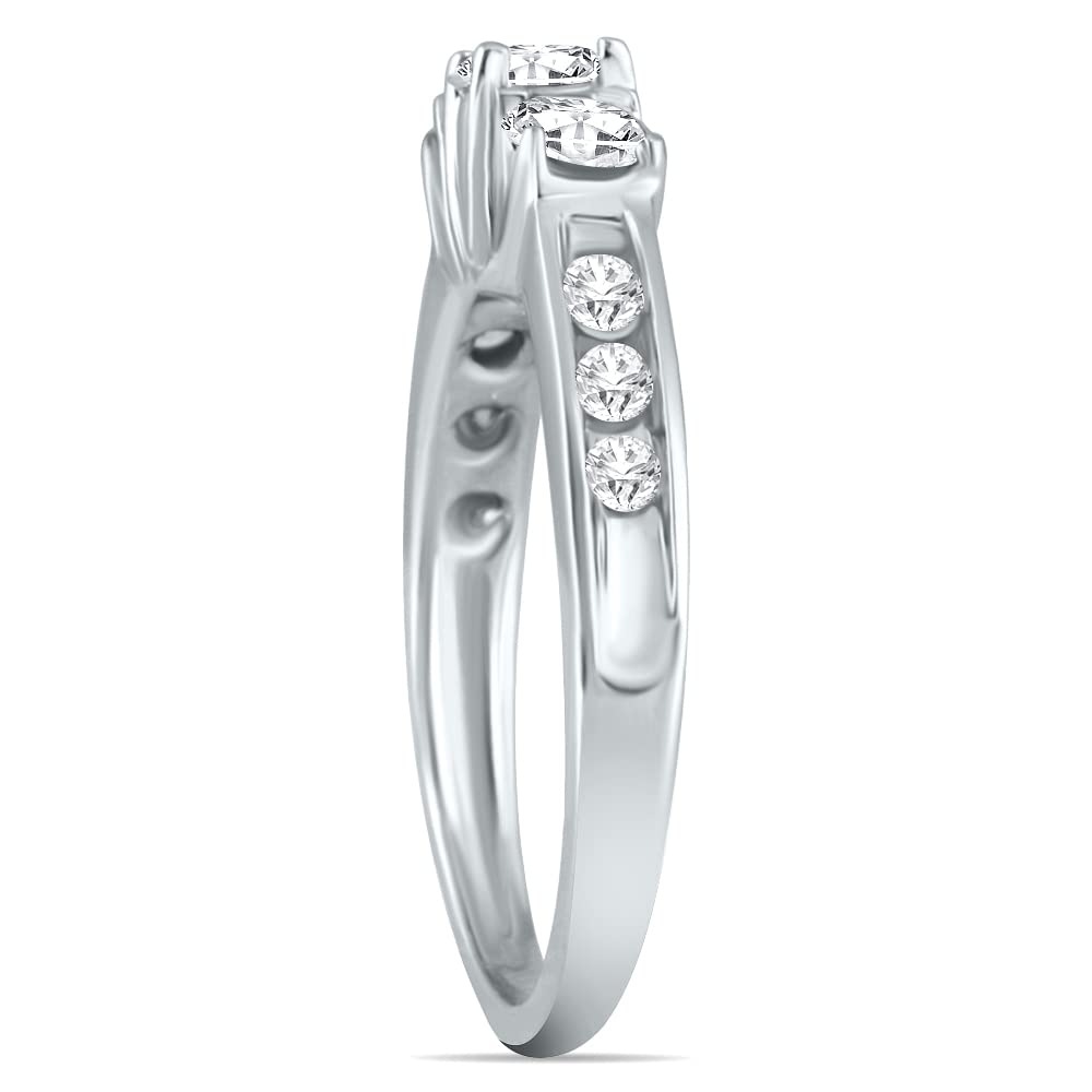 1 Carat TW Diamond Three Stone Ring in 10K White Gold