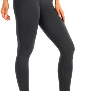 Ukaste Women's Studio Essential High-Rise Yoga Leggings 25" - Soft Stretch Workout Active Tights Pants (Graphite Gray, 4)