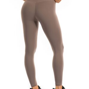 Ukaste Women's Studio Essential High-Rise Yoga Leggings 25" - Soft Stretch Workout Active Tights Pants (Desert Taupe, 4)