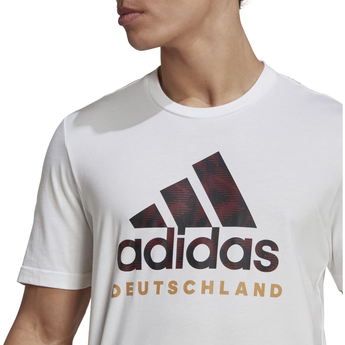 adidas Men's Germany 2022 DNA Graphic TEE (White/Black,Medium)