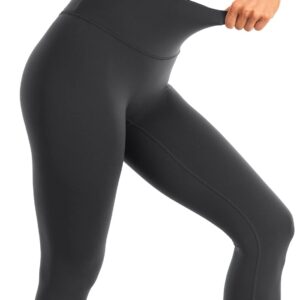 Ukaste Women's Studio Essential High-Rise Yoga Leggings 25" - Soft Stretch Workout Active Tights Pants (Graphite Gray, 4)