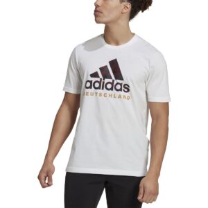 adidas Men's Germany 2022 DNA Graphic TEE (White/Black,Medium)