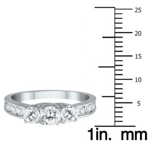 1 Carat TW Diamond Three Stone Ring in 10K White Gold