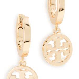 Tory Burch Women's Miller Huggie Hoop Earrings, Tory Gold, One Size