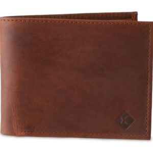 Kolossus Wallet for Men, Full Grain Leather, Minimalist Slim, RFID Blocking, Billfold with 6 Card Slots (Brown)