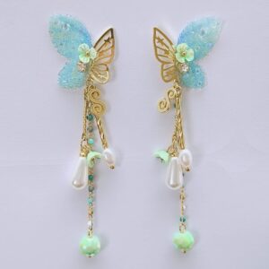 Earring S925 Silver Needle Pearl Long Tassel Earring Butterfly 2022 New