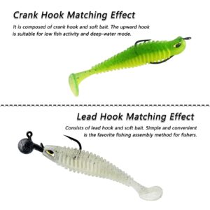 CWSDXM Soft Fishing Lures, 6.5cm/8cm Paddle Tail Swimbaits Soft Plastic Lures Kit for Bass Trout Walleye Crappie 30pcs/45pcs…