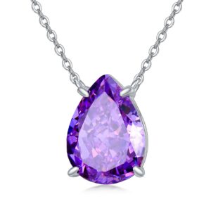 ojk teardrop amethyst choker necklace sterling silver crushed ice pendant necklace february birthstone jewelry birthday christmas anniversary valentines mothers day gitfs for women girls her