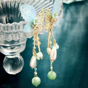 Earring S925 Silver Needle Pearl Long Tassel Earring Butterfly 2022 New