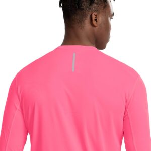 Running Shirts for Men Long Sleeve(Neon Pink,L)