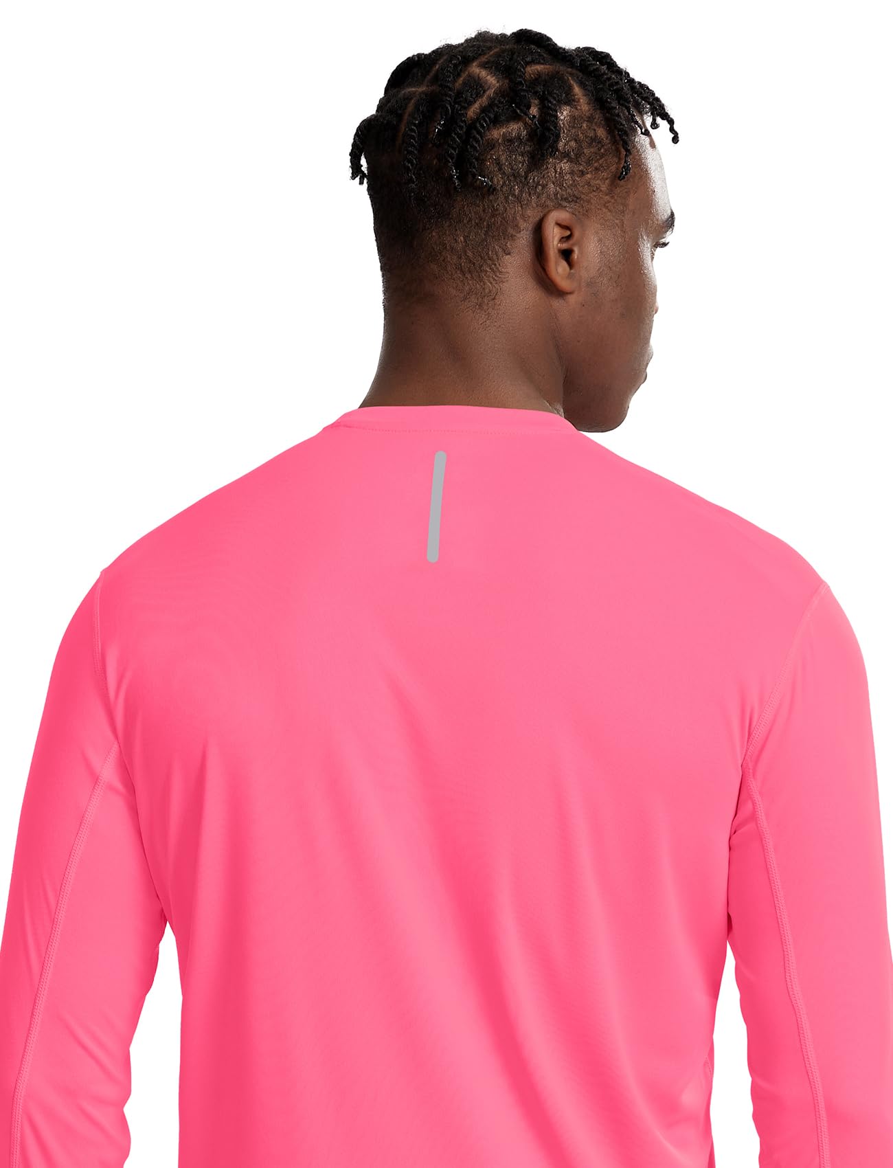 Running Shirts for Men Long Sleeve(Neon Pink,L)