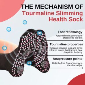 LAZGET 3 Pair Afiz Tourmaline Slimming Health Sock, AFIZ Tourmaline Health Sock, Tourmaline Lymphvity Slimming Health Sock, Tourmaline Self-Heating Socks for Men Women Unisex, (6 Pairs colors)