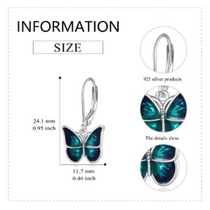 Vadmans Butterfly Leverback Earrings Sterling Silver Dangle Drop Earrings Jewelry Gifts for Women