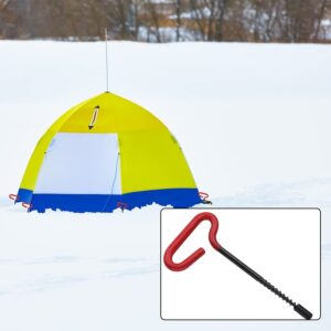 Tent Stakes, 4 Pcs Ice Nail Ground Nail Threaded Peg Nail Tent Fixer Accessory Tent Nail Ice Fishing Anchors Tool for Outdoor Camping Tent Ice Fishing Shelter Stake (Black R)