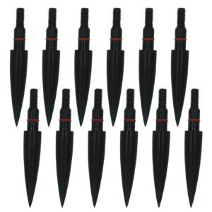 leemui 100/125/150 grains archery field points,archery practice hunting arrow tip for recurve, compound bow crossbow, screw-in arrowheads (black-150grain5/16)