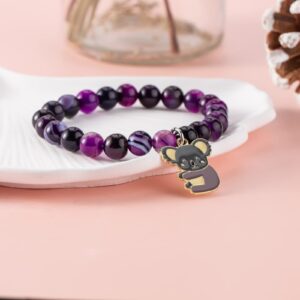 PARTNER Koala Lover Gift Koala Spirit Animal Gift Koala Bracelet Koala Charm Jewelry Inspiration Gift for Friend (purple)