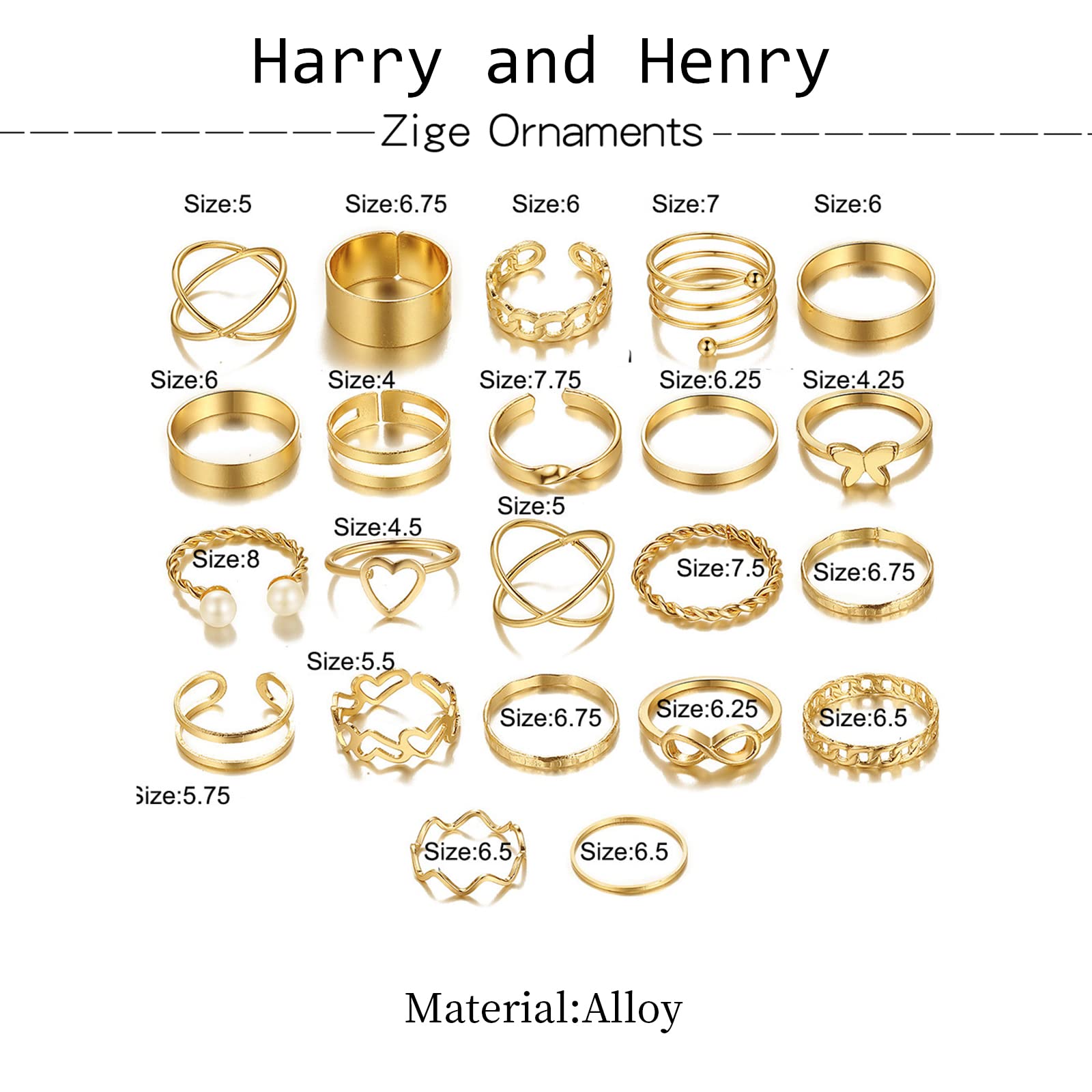 Harry and Henry Gold Rings for Teen Girls Trendy Stuff Gold Stackable Rings for Women Simple Star Moon Knuckle Rings Set Boho Rings Cute Stuff for Teen Girls Gifts Birthday Gifts for Women