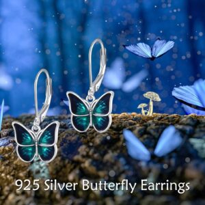 Vadmans Butterfly Leverback Earrings Sterling Silver Dangle Drop Earrings Jewelry Gifts for Women