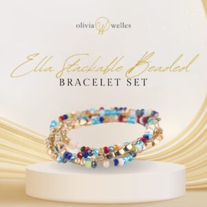 Olivia Welles Radiant Beaded Bracelets - Stackable Stretch Bracelet for Women - Exquisite Craftsmanship for Every Fashion Moment or Event