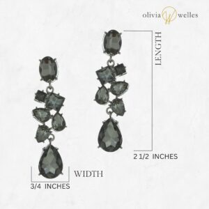 Olivia Welles Dangling Earrings for Women - Lustrous Rhinestone Chandelier Earrings for Every Occasion or Event